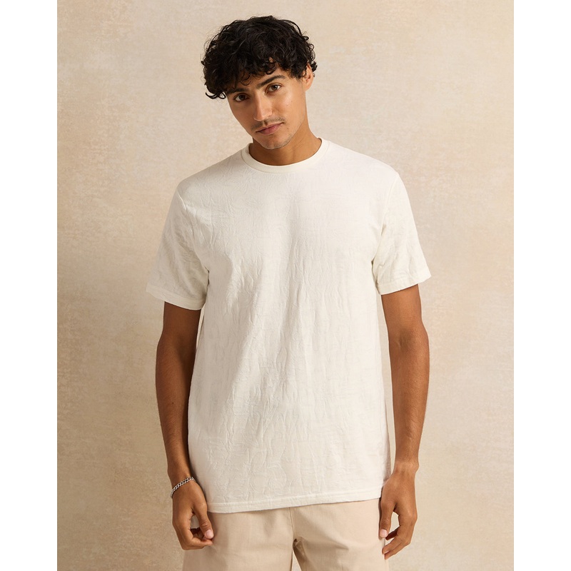 Men White  Short-Sleeved T-Shirt