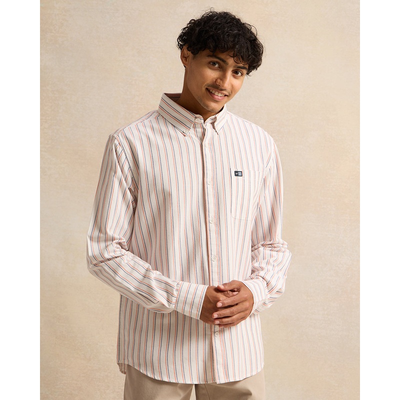 Men White Striped Shirt|Small|Medium|Large|X-Large|XX-Large