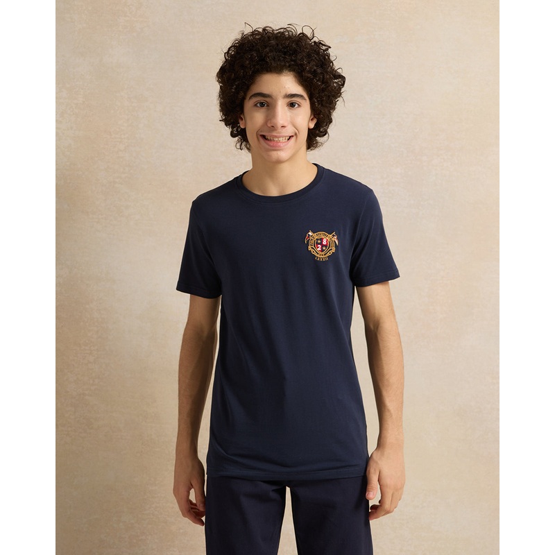 Senior Boys Navy Embroidered T-Shirt