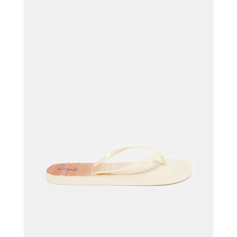 Women Beige Printed Flip Flops