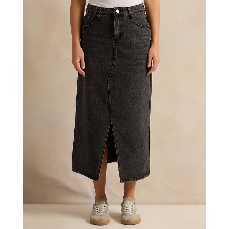 Women Charcoal Denim Skirt|UK8|UK10|UK12|UK14|UK16|UK18