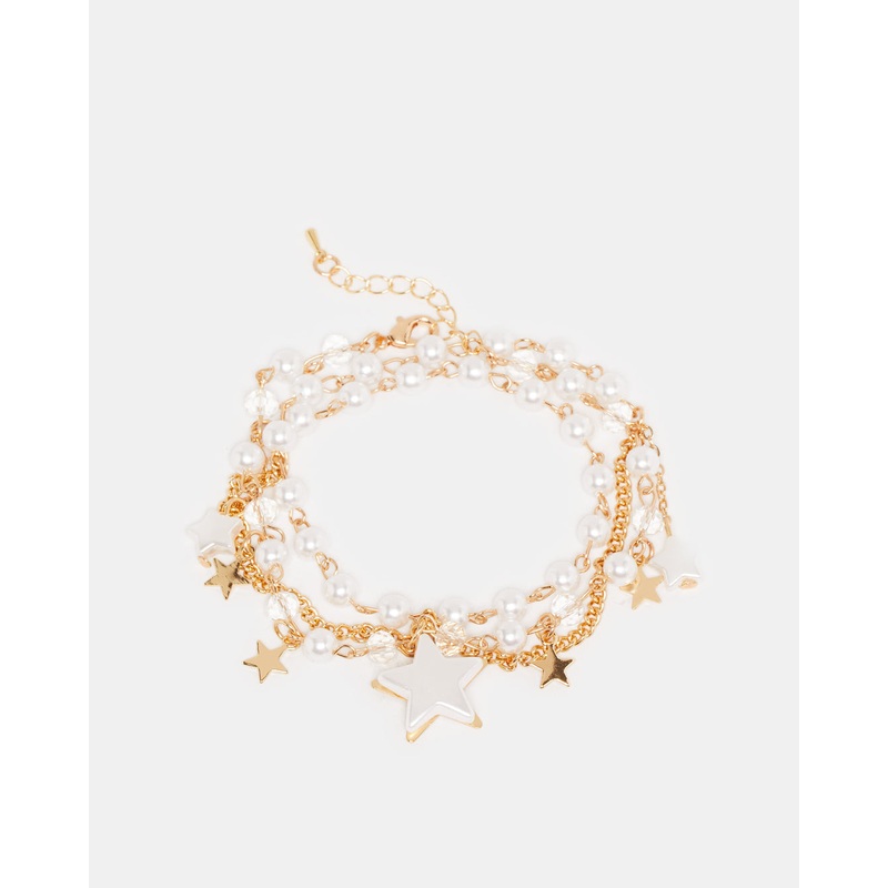 Women Gold Pearl Embellished Anklet