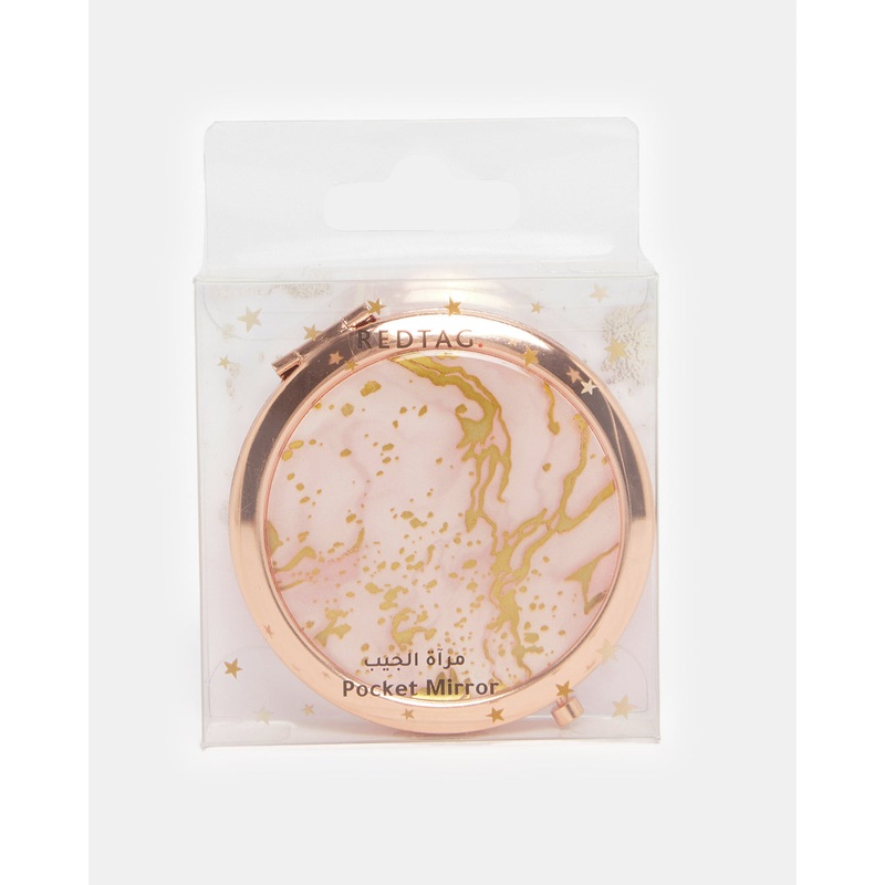 Women Gold Print Pocket Mirror
