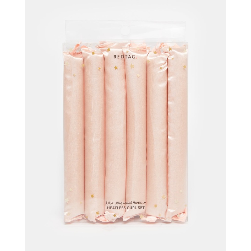 Women Pink Heatless Hair Curling Set (Pack of 6)