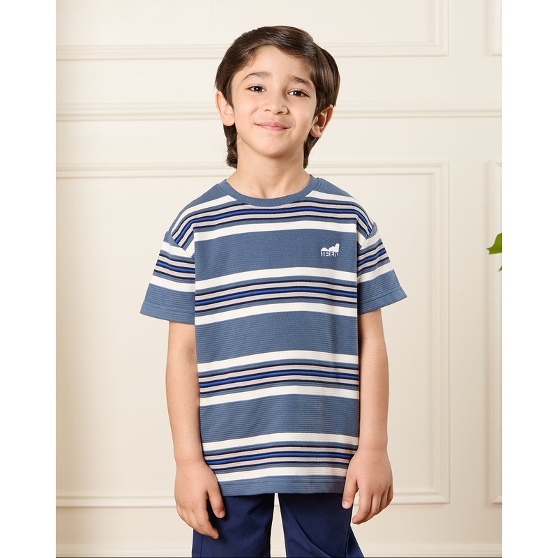 Boys Blue Striped T-Shirt|2-3 Years|3-4 Years|4-5 Years|5-6 Years|6-7 Years|7-8 Years