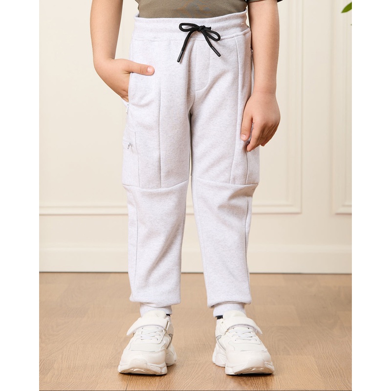 Boys Grey Cut And Sew Jogger Pants