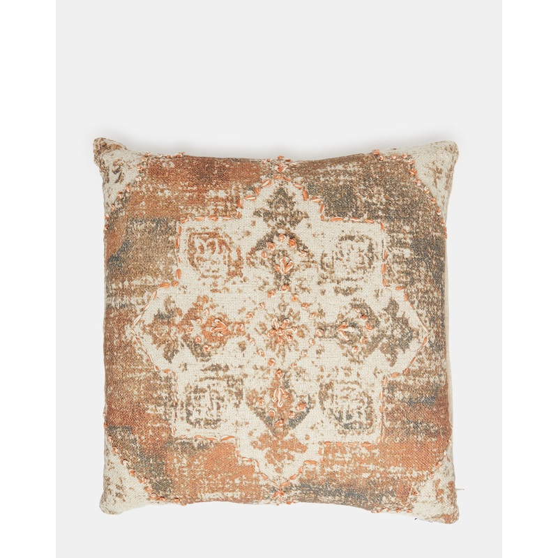 Brown Printed Cushion
