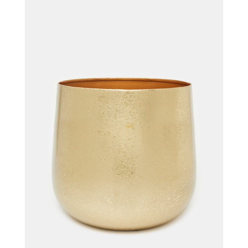 Gold Etched Metal Planter