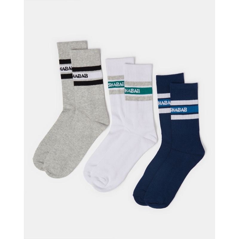 Men Assorted Crew Length Socks (3 Pairs)