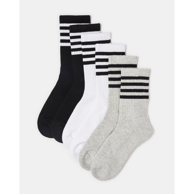 Senior Boys Assorted Crew-Length Socks (Pack of 3)