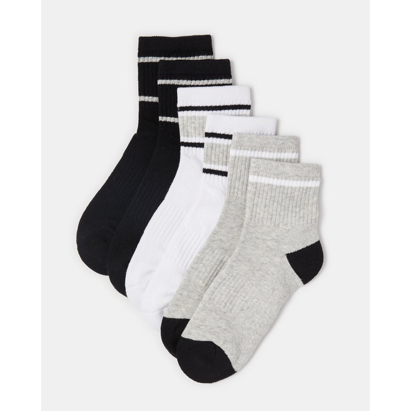 Senior Boys Assorted Mid-Length Half Terry Socks (3 Pairs)