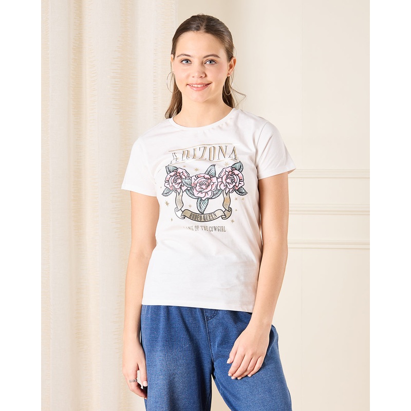 Senior Girls White Arizona Print T-Shirt