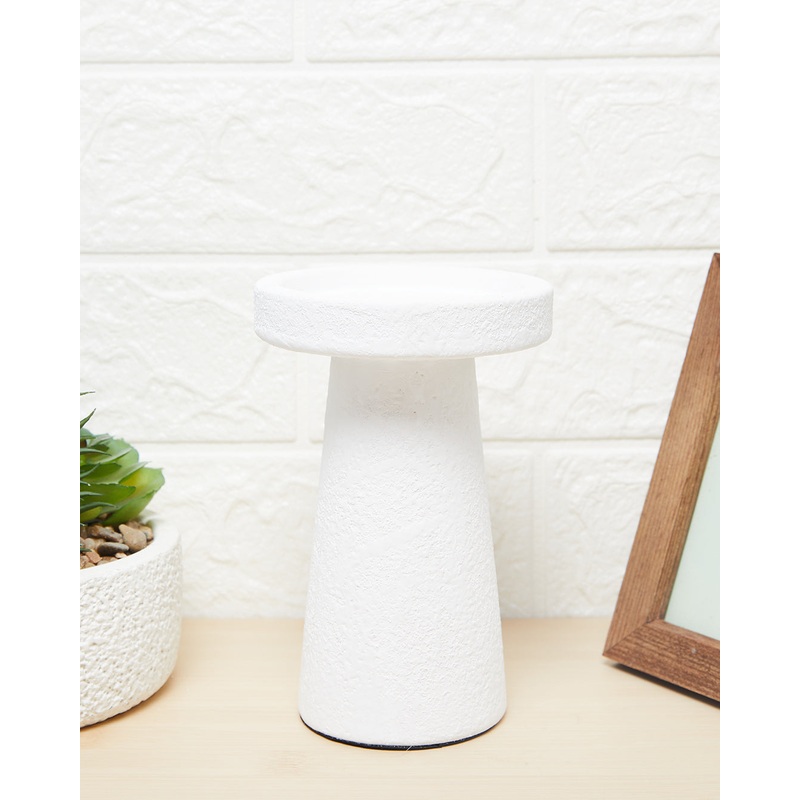 White Terra Pillar Candle Holder