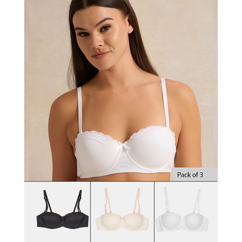 Women Assorted Printed Balconette  Bra Set (Pack of 3)