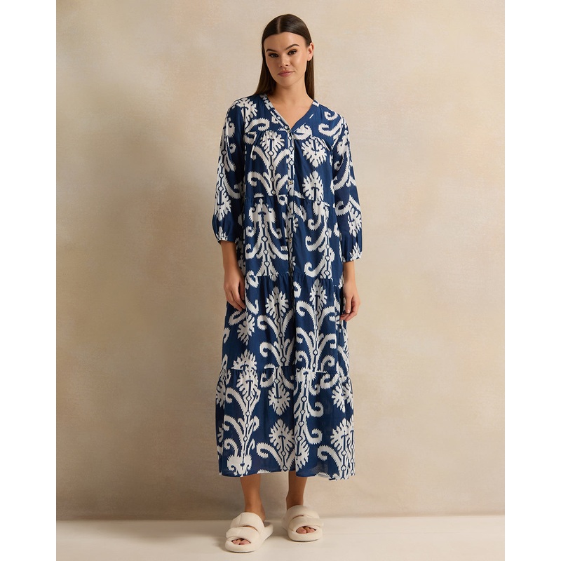 Women Blue Printed Nightgown|UK10|UK12|UK14|UK16|UK18