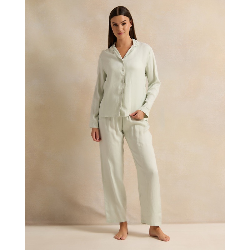 Women Mint Collared Pyjama Set (2 Piece)