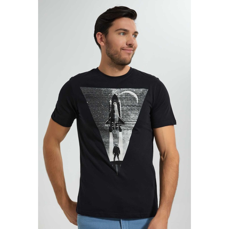 Black Rocket Print T-Shirt|Small|Medium|Large|X-Large|XX-Large