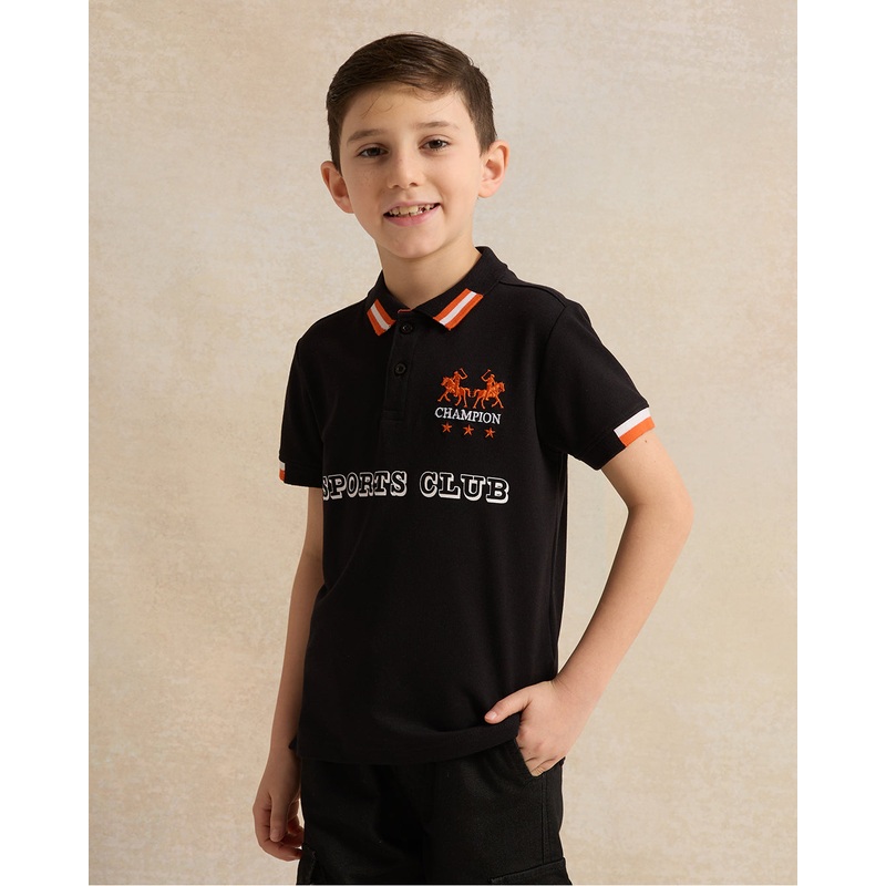 Boys Black Basic Polo Shirt|2-3 Years|3-4 Years|4-5 Years|5-6 Years|6-7 Years|7-8 Years