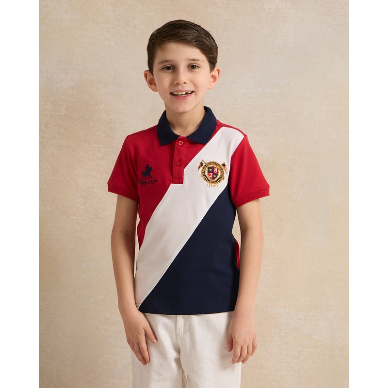 Boys Red Embroidered Polo Shirt