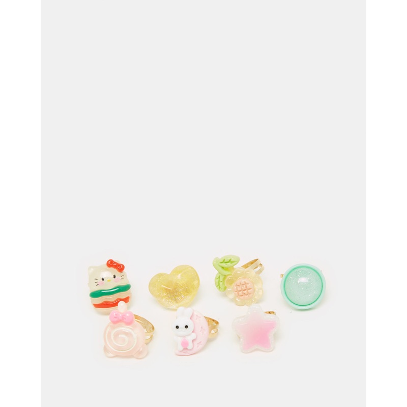 Girls Assorted Embellished Ring Set (Pack of 7)