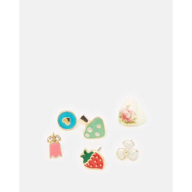Girls Assorted Studs Set (6 Piece)