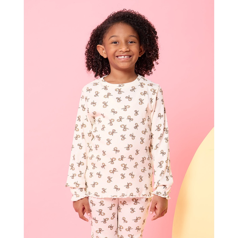 Girls Ivory Printed T-Shirt|2-3 Years|3-4 Years|4-5 Years|5-6 Years|6-7 Years|7-8 Years