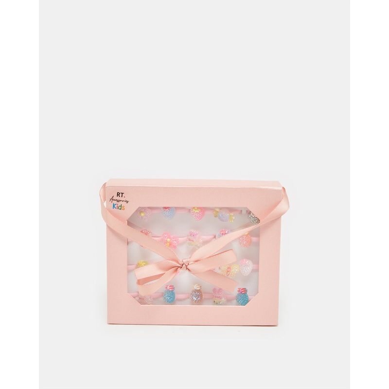 Girls pink Embellished Ring Set With Box (Pack of 25)