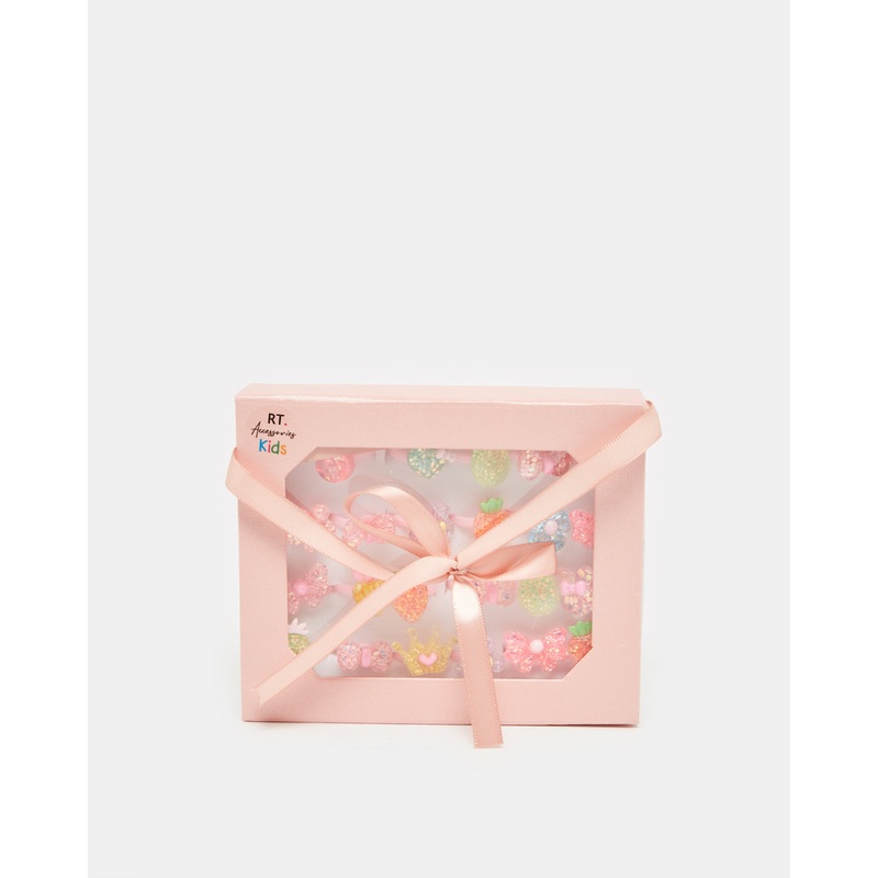 Girls pink Embellished Ring Set With Box (Pack of 28)