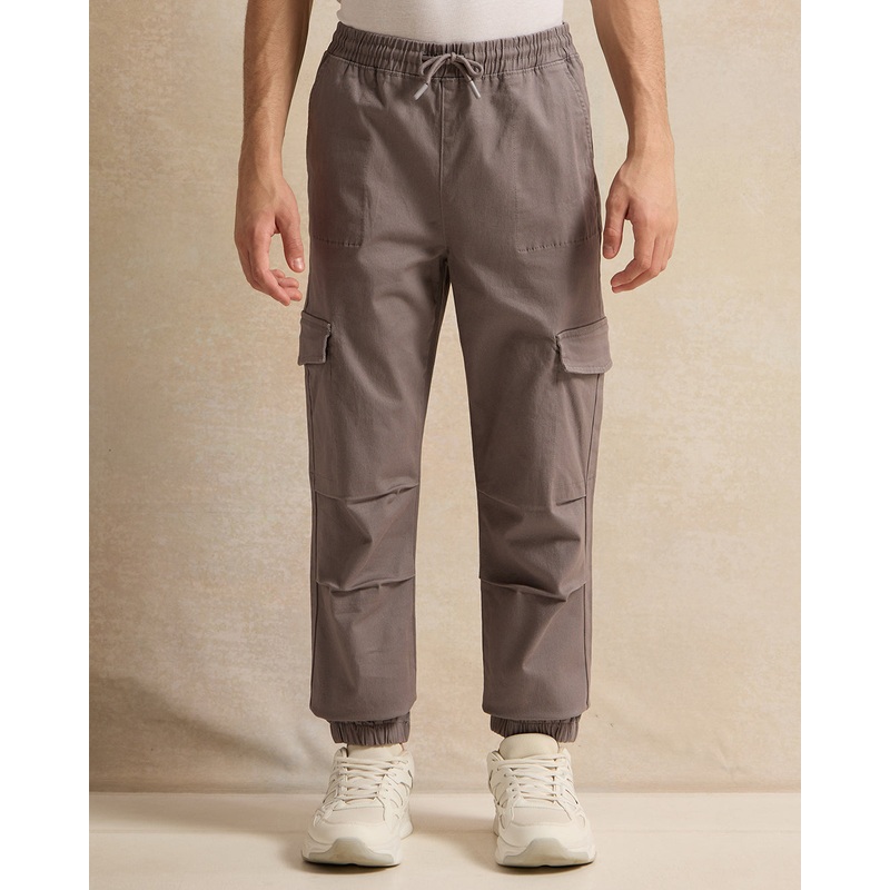Senior Boys Grey Cargo Jogger Pants