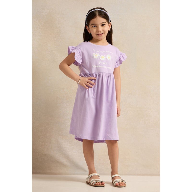 Girls Lilac Floral Placement Print