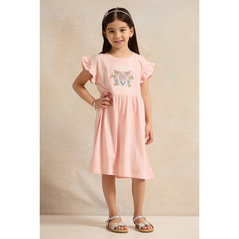 Girls Pink Floral Placement Print