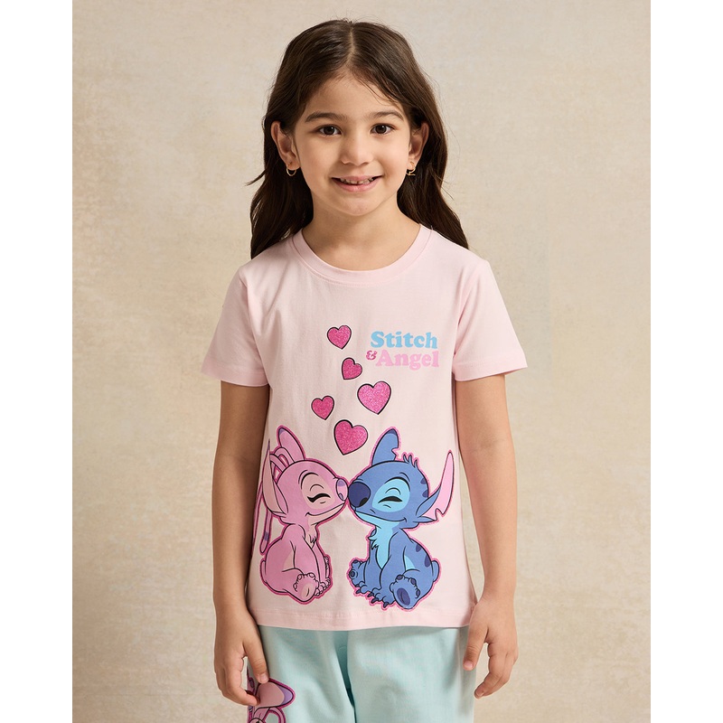 Girls White Stitch Placement Print T-Shirt