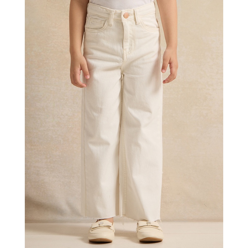 Girls White Wide Leg Jeans|2-3 Years|3-4 Years|4-5 Years|5-6 Years|6-7 Years|7-8 Years