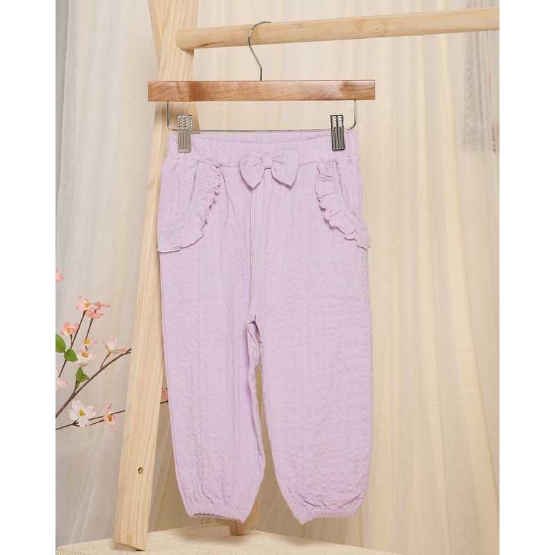 Infant Girls Lilac Jacquard Trousers
