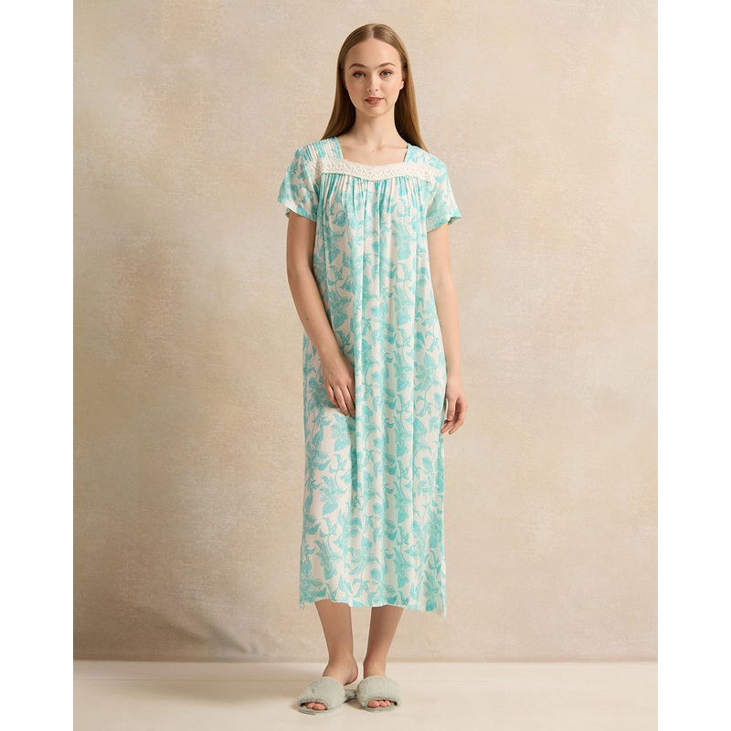 Senior Girls Blue Floral Nightgown