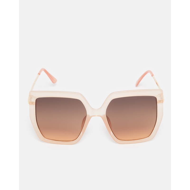 Women Beige Oversize Sunglasses