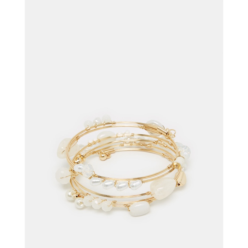 Women Gold Embellished Coil Bracelet