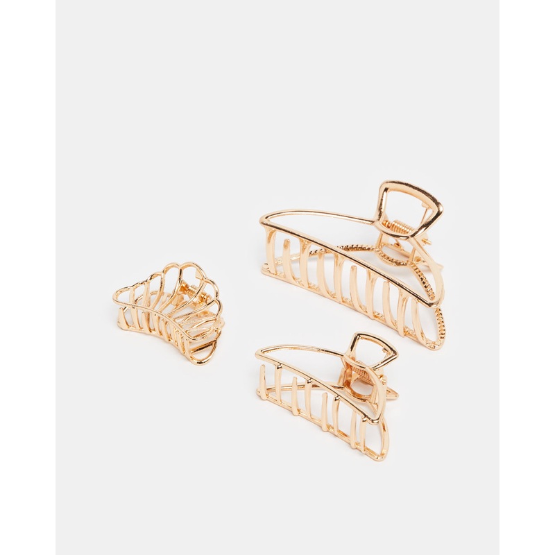 Women Gold Hair Claw (3 Piece)
