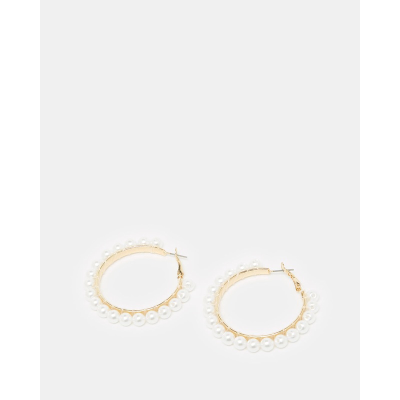 Women Gold Pearl Embellished Earring