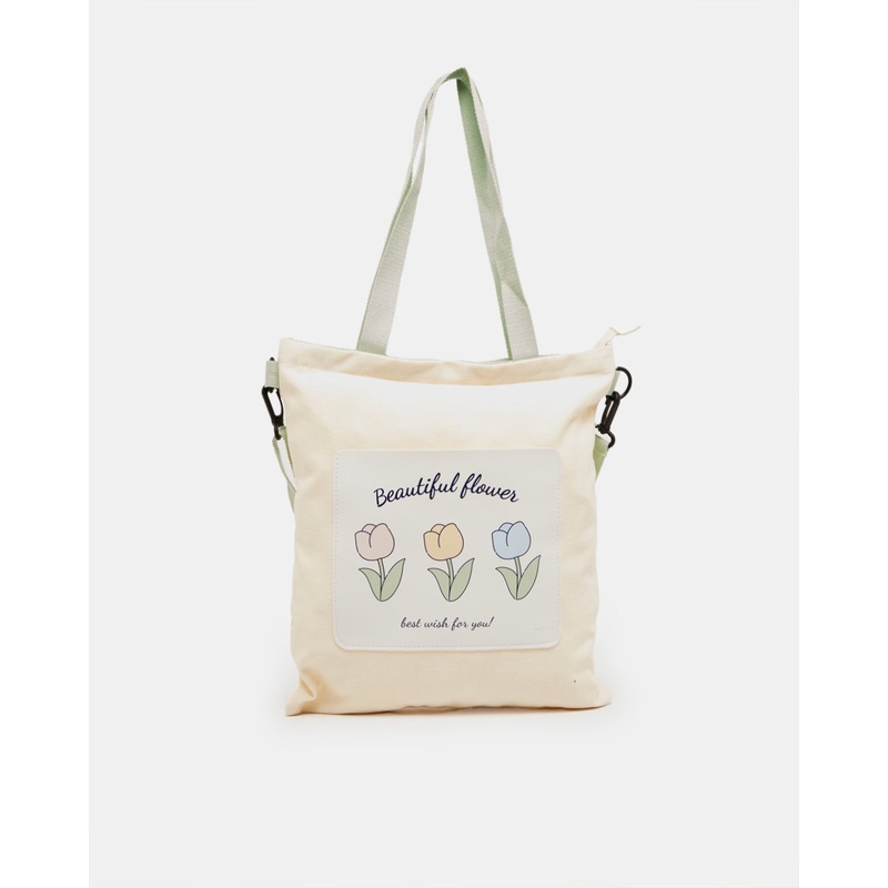 Women Ivory Printed Shopper Bag