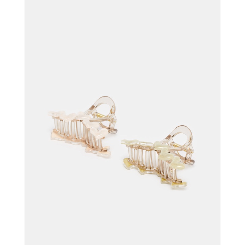 Women Pink And Beige Hair Claw (2 Piece)