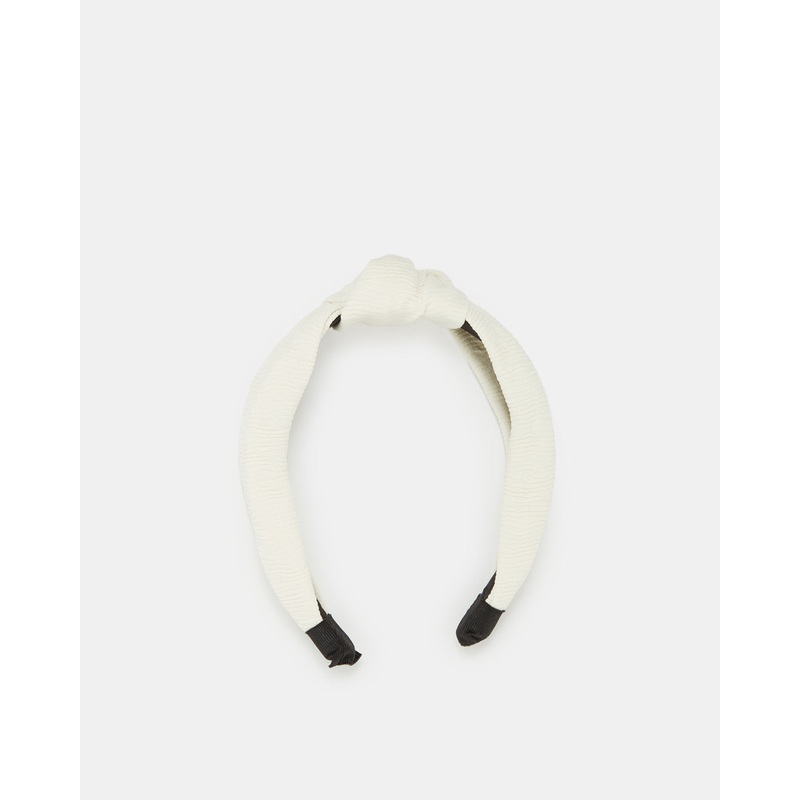 Women White Jacquard Headband