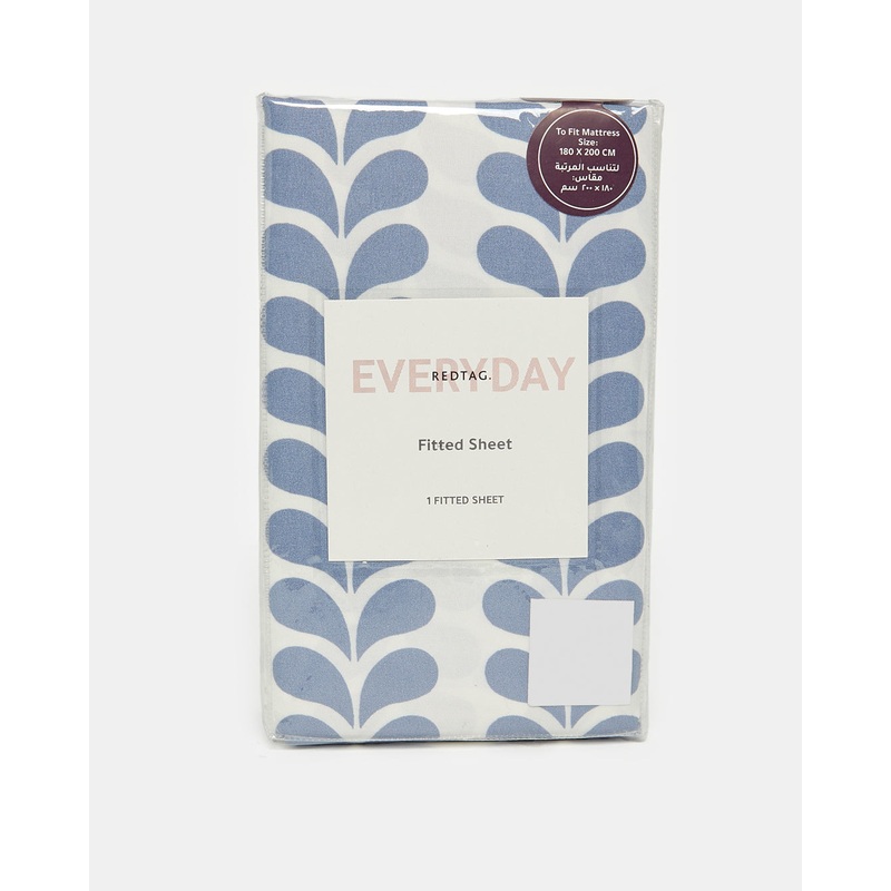 Grey Printed Fitted Sheet (King Size)
