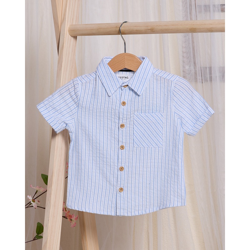 Infant Boys Blue Striped Shirt