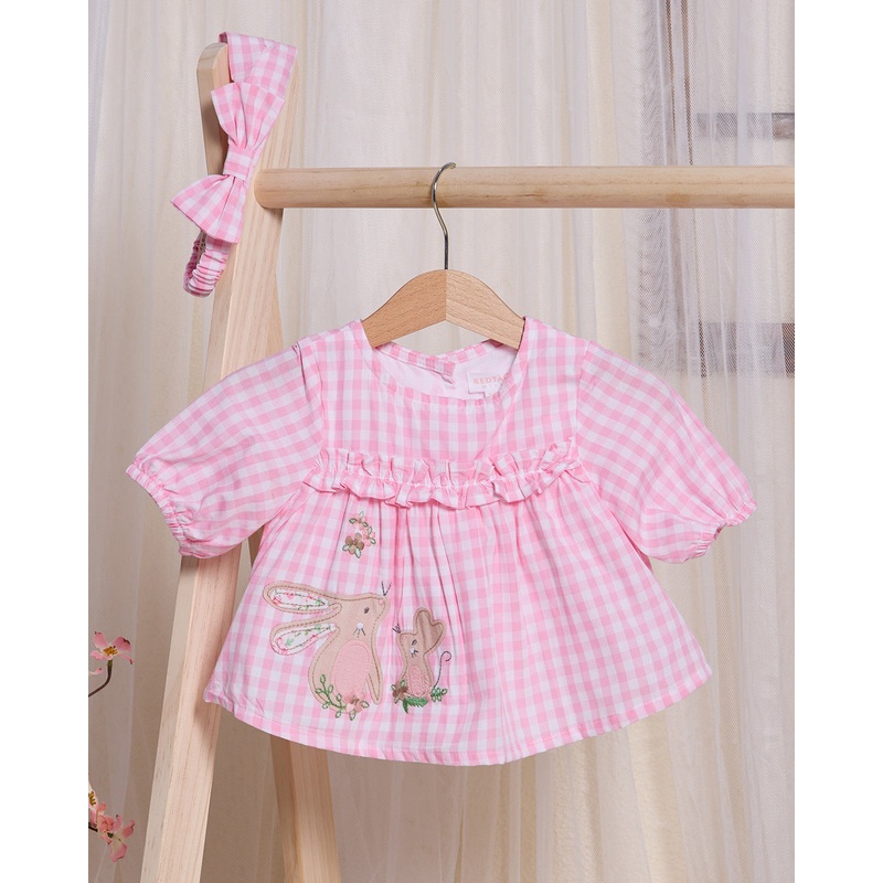 Infant Girls Pink Checkered Dress