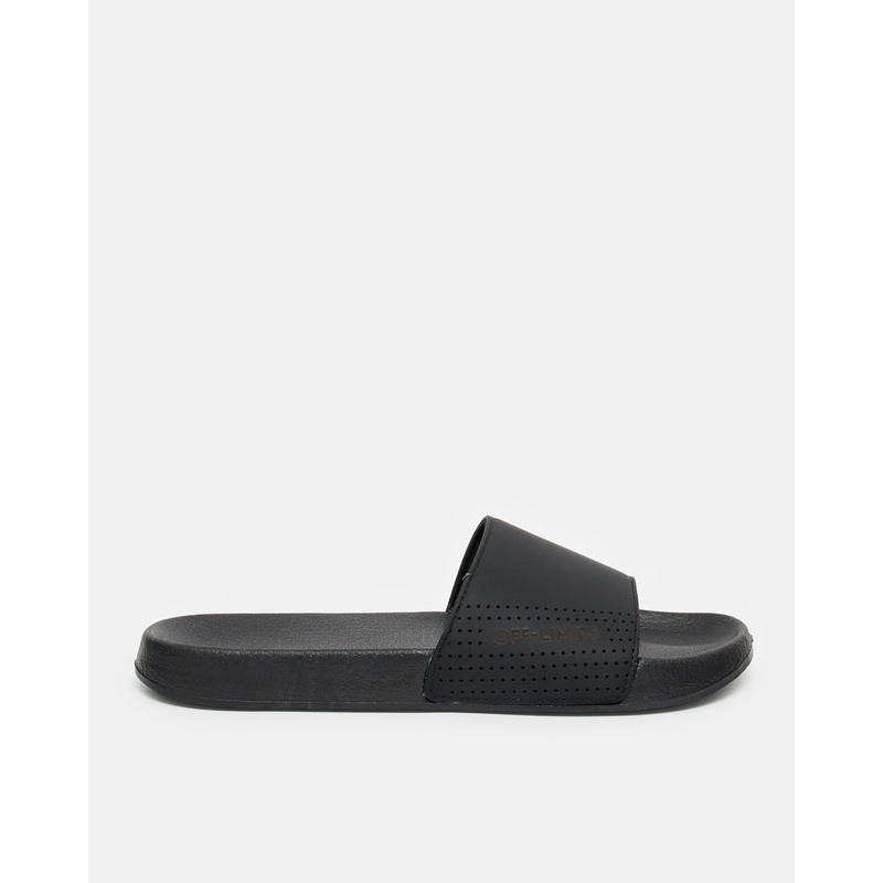 Men Black Plain Slide|EU40|EU41|EU42|EU43|EU44|EU45