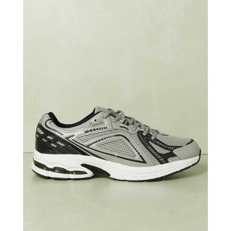 Men Grey Color Block Chunky Trainers