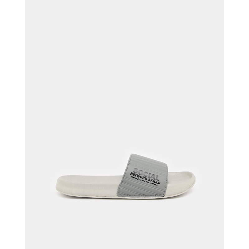 Senior Boys Grey Embossed Slide