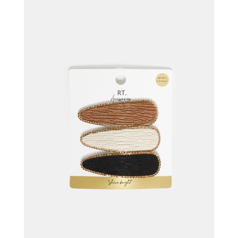 Women Assorted Solid Hair Clip Set (3 Piece)