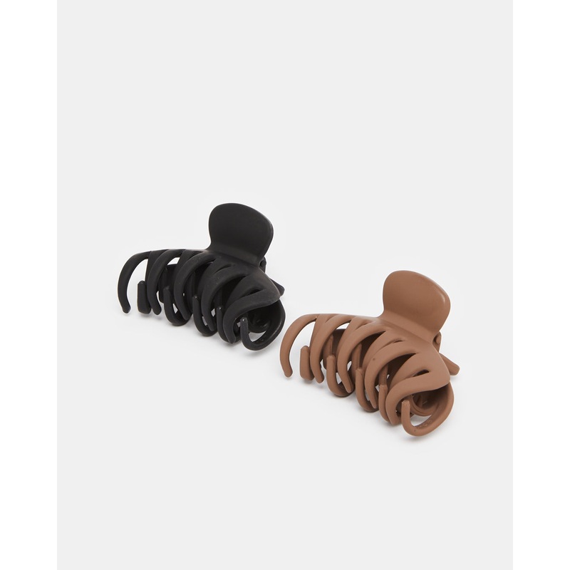 Women Brown And Black Hair Claw (2 Piece)